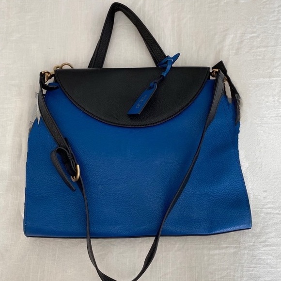 kate spade blue/black leather crossbody handbag. Good condition - Picture 1 of 12